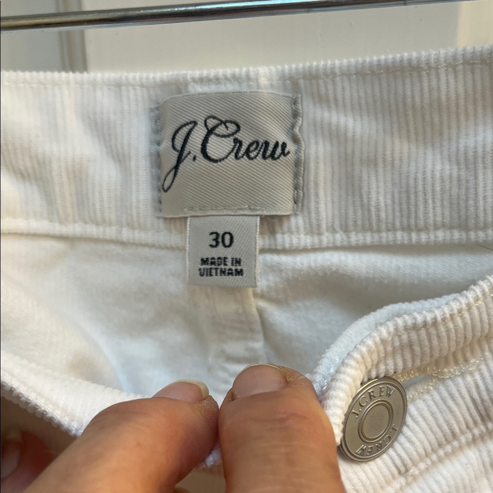 J. Crew White Corduroy Pants